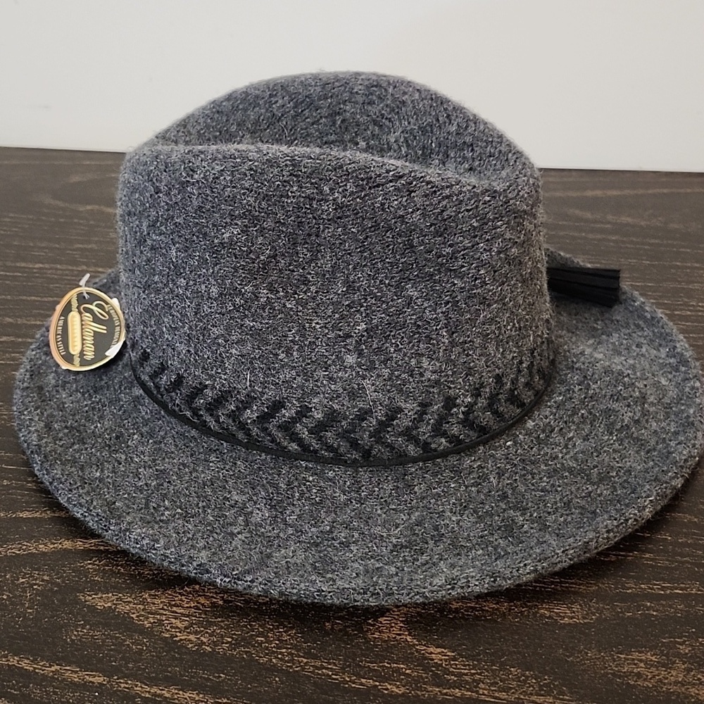 Callana Grey Wool Fedora Hat Nwt New Knit Millinery - Picture 3 of 10